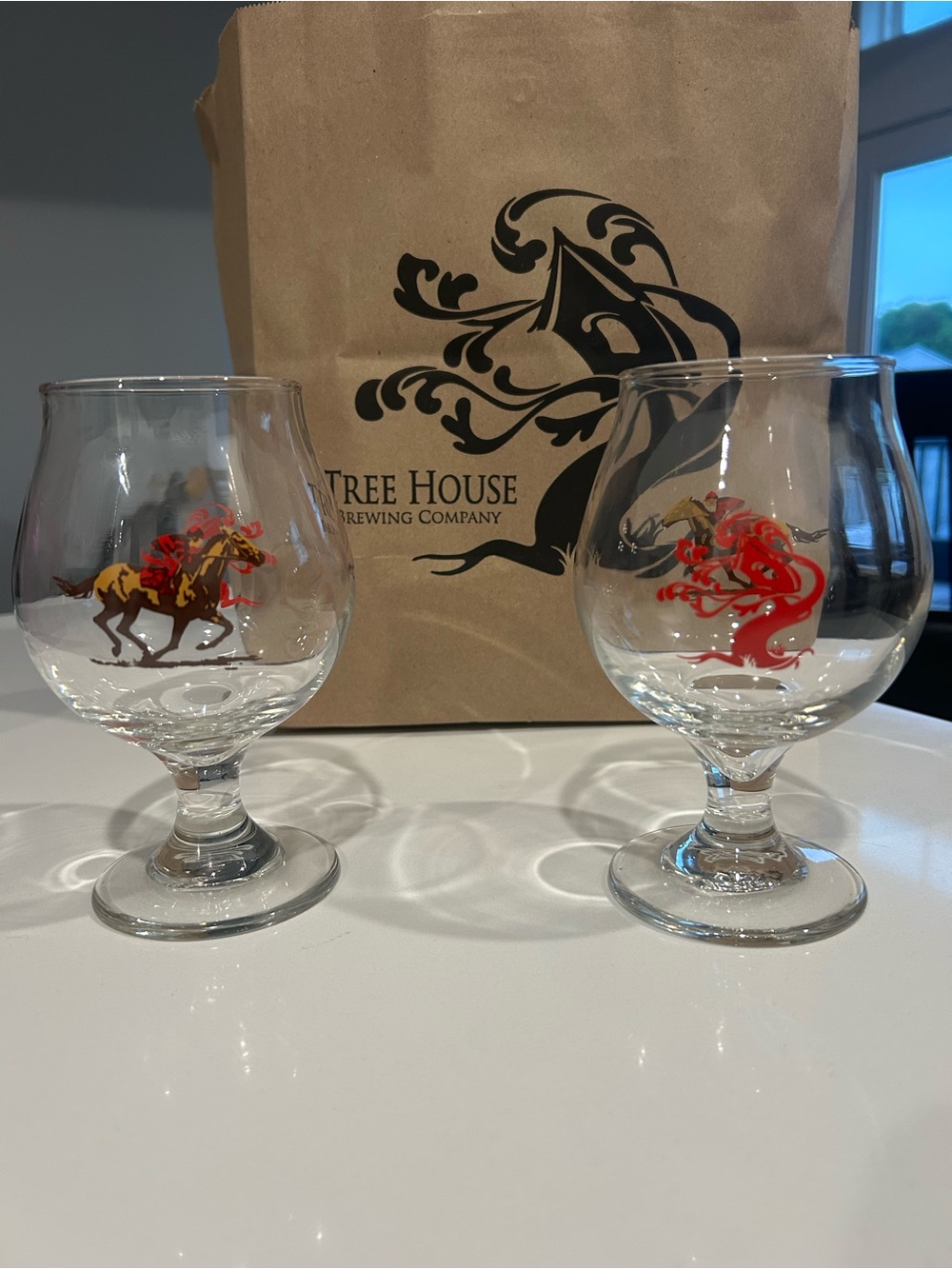 Tree House Brewing 2026 Limited Edition Horse Saratoga Tulip Glasses - Set of 2.